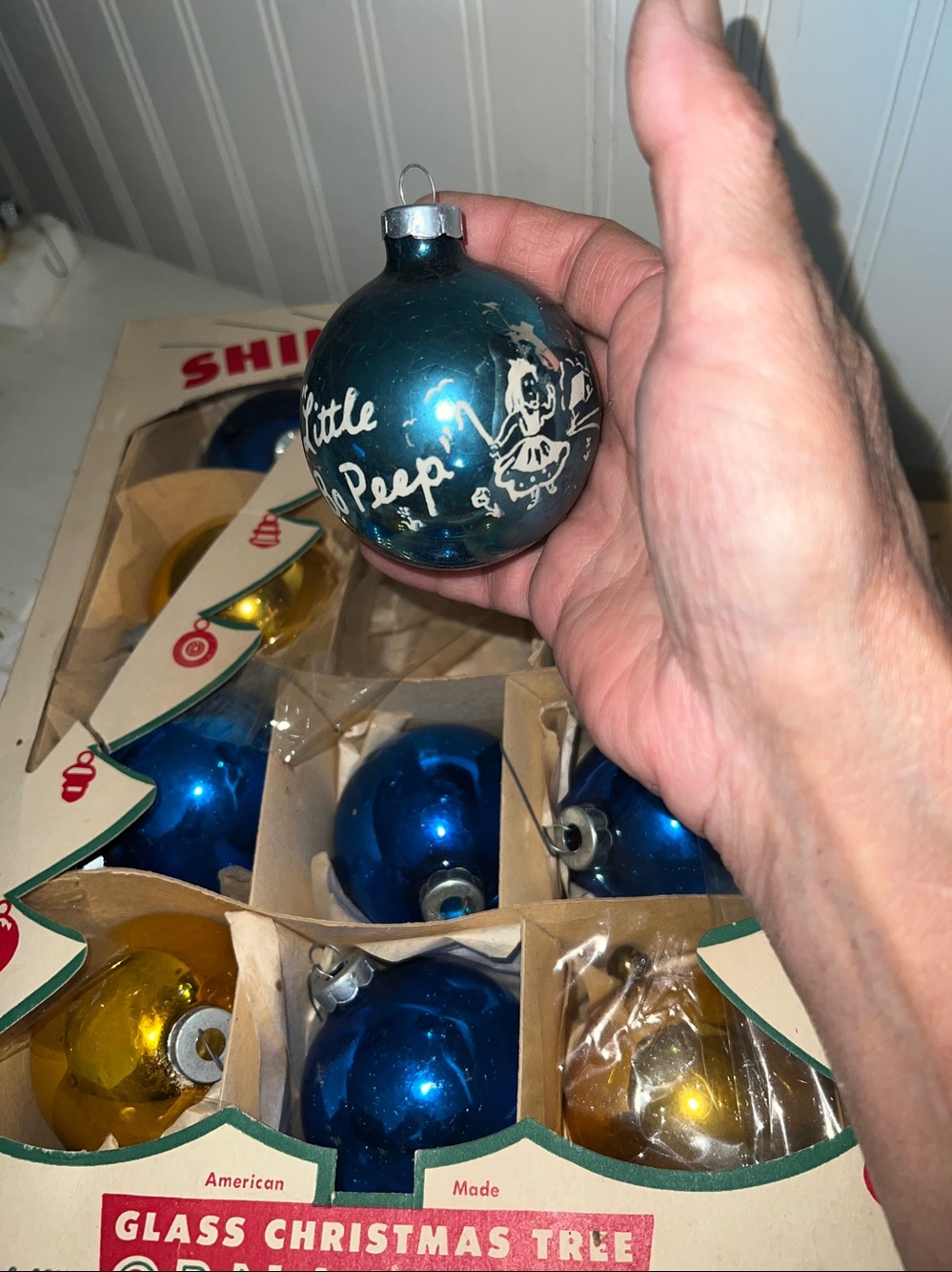 Shiny Brite Mercury Glass Ornaments Bo Peep nursery